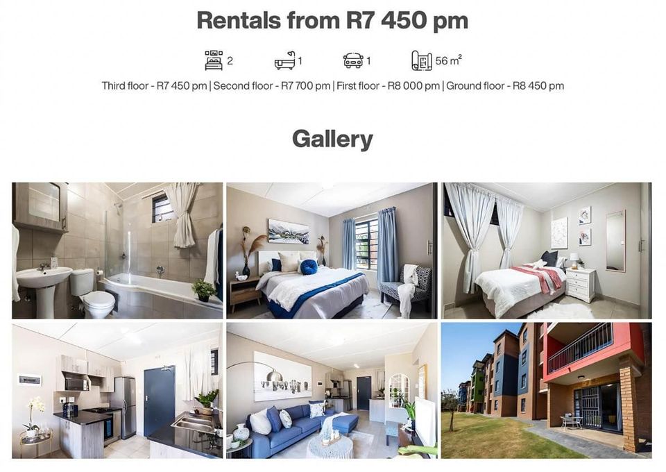 Woodlands Place 2bed & 2bath Apartment Rentals – From R8,450 pm